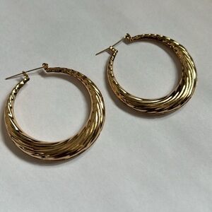 Golden hoop earrings